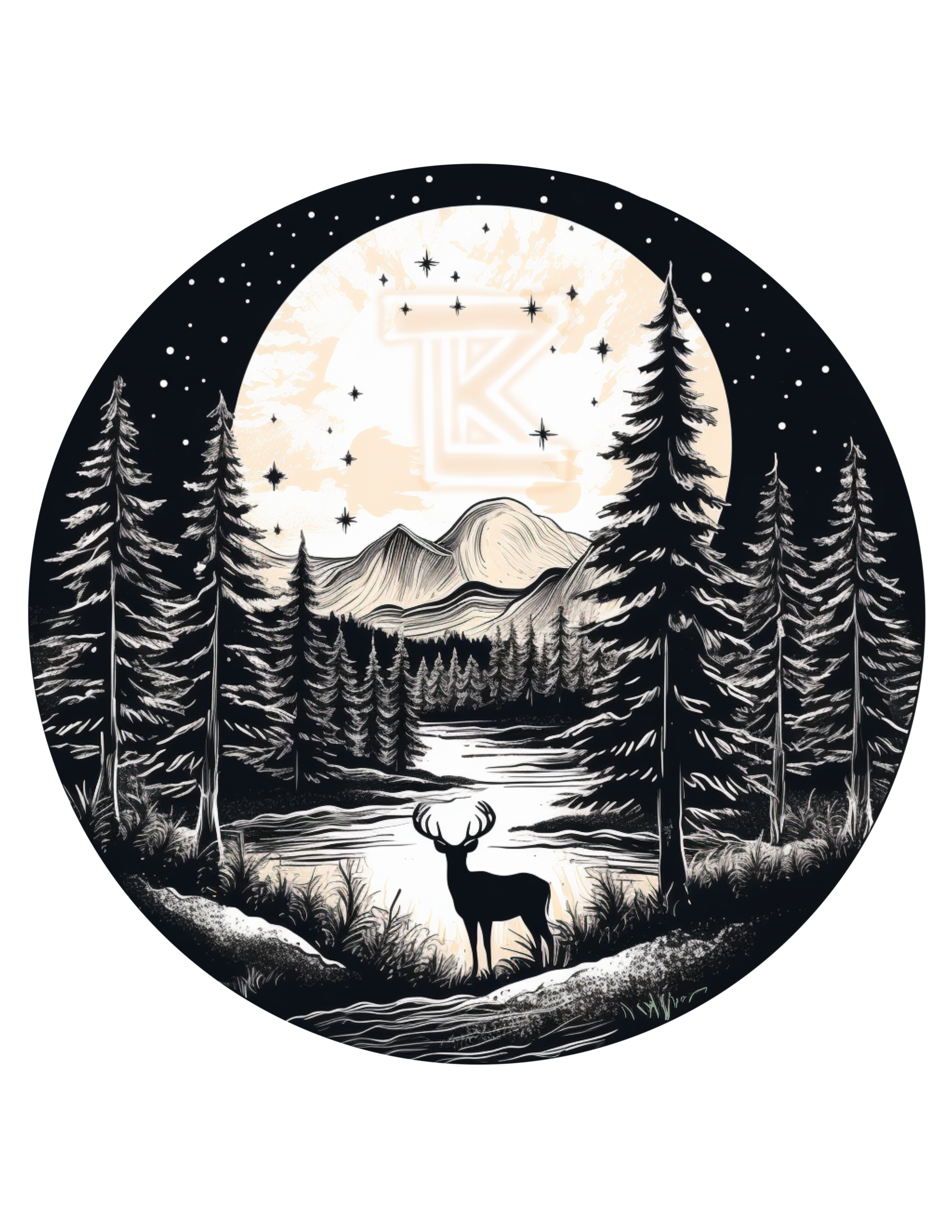 . Deer vs Moon T-shirt